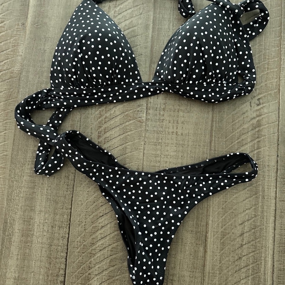 Victoria's Secret Black and White Polka Dot Bikini